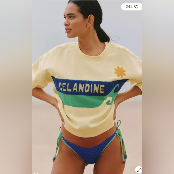 Anthropologie Tops - NWOT size S/M Anthropologie Celandine Surf Camp Graphic sweatshirt